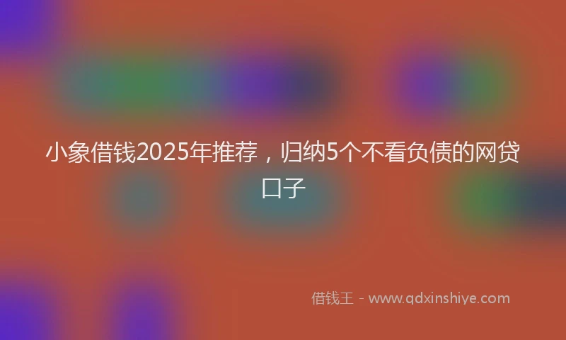 小象借钱2025年推荐，归纳5个不看负债的网贷口子