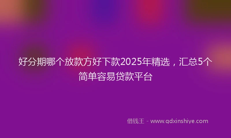 好分期哪个放款方好下款2025年精选，汇总5个简单容易贷款平台