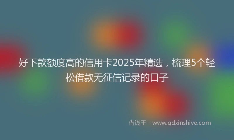 好下款额度高的信用卡2025年精选，梳理5个轻松借款无征信记录的口子