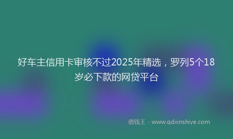 好车主信用卡审核不过2025年精选，罗列5个18岁必下款的网贷平台