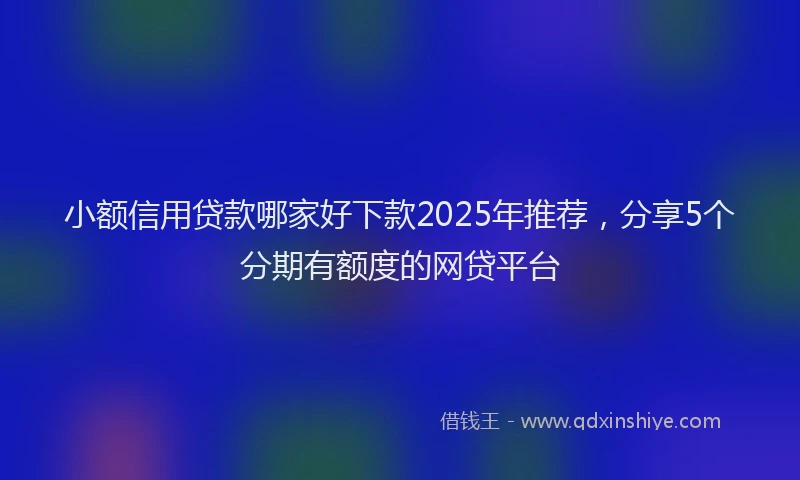 小额信用贷款哪家好下款2025年推荐，分享5个分期有额度的网贷平台