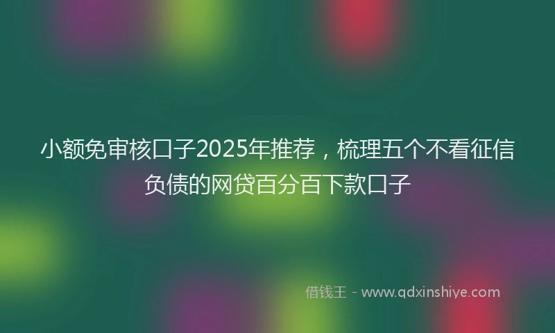 小额免审核口子2025年推荐,梳理五个不看征信负债的网贷百分百下款口子
