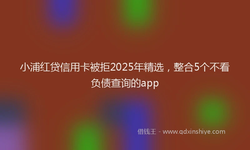 小浦红贷信用卡被拒2025年精选，整合5个不看负债查询的app