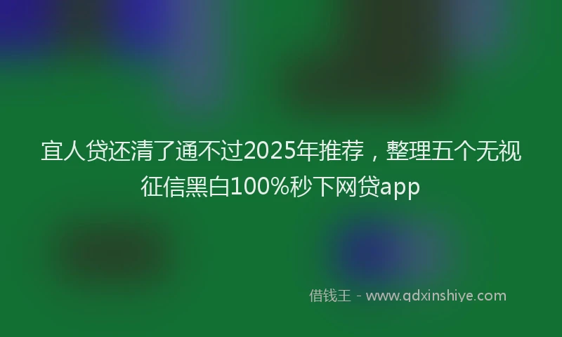 宜人贷还清了通不过2025年推荐，整理五个无视征信黑白100%秒下网贷app