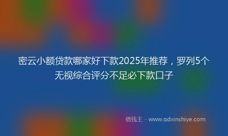 密云小额贷款哪家好下款2025年推荐，罗列5个无视综合评分不足必下款口子