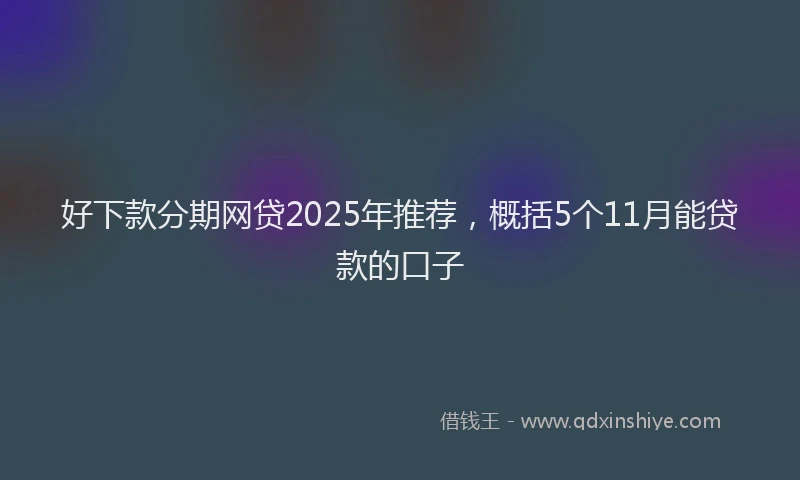 好下款分期网贷2025年推荐，概括5个11月能贷款的口子