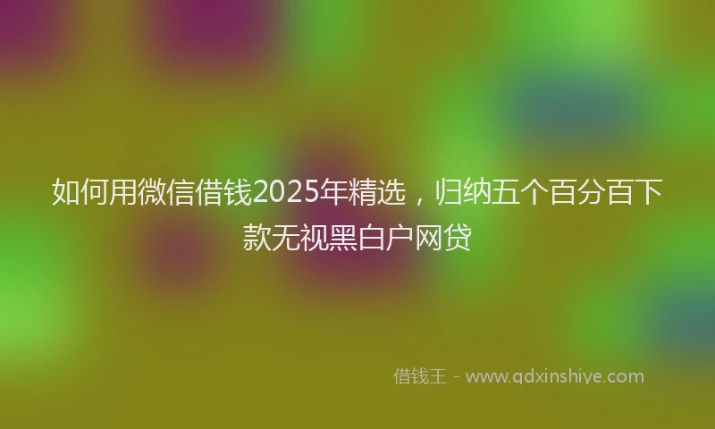 如何用微信借钱2025年精选，归纳五个百分百下款无视黑白户网贷