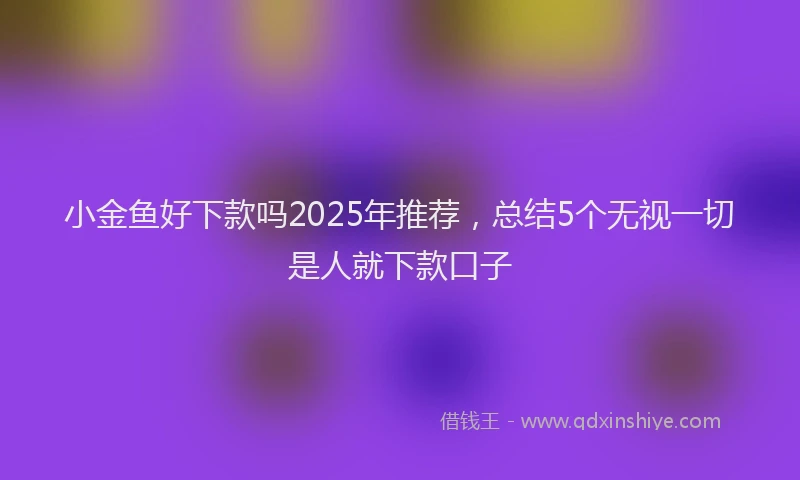 小金鱼好下款吗2025年推荐，总结5个无视一切是人就下款口子
