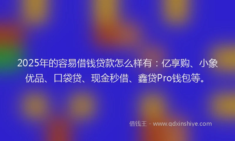 2025年的容易借钱贷款怎么样有：亿享购、小象优品、口袋贷、现金秒借、鑫贷Pro钱包等。