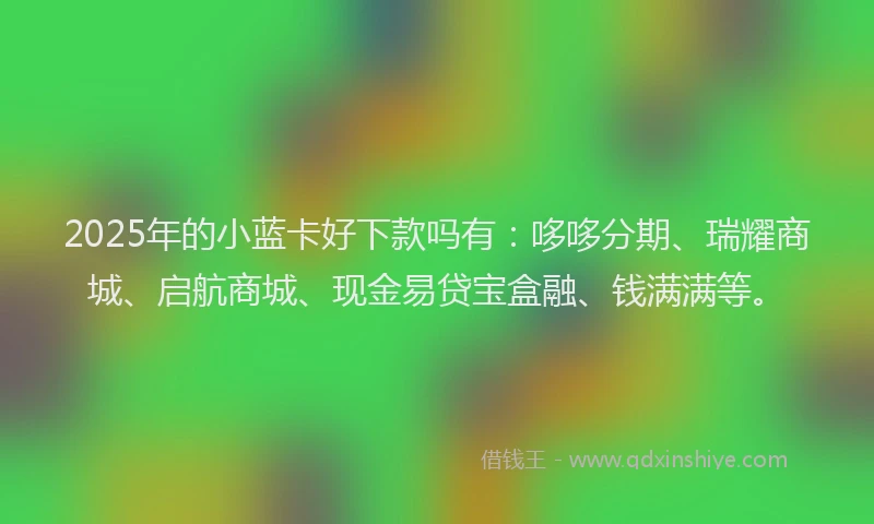 2025年的小蓝卡好下款吗有：哆哆分期、瑞耀商城、启航商城、现金易贷宝盒融、钱满满等。