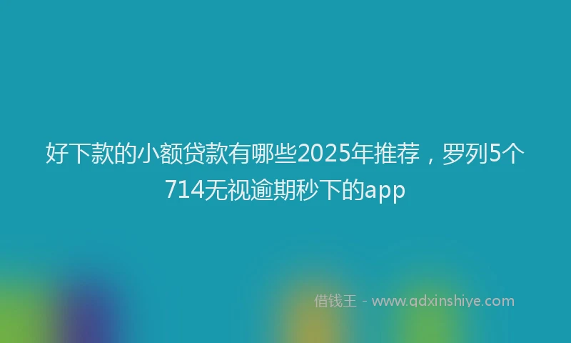 好下款的小额贷款有哪些2025年推荐，罗列5个714无视逾期秒下的app