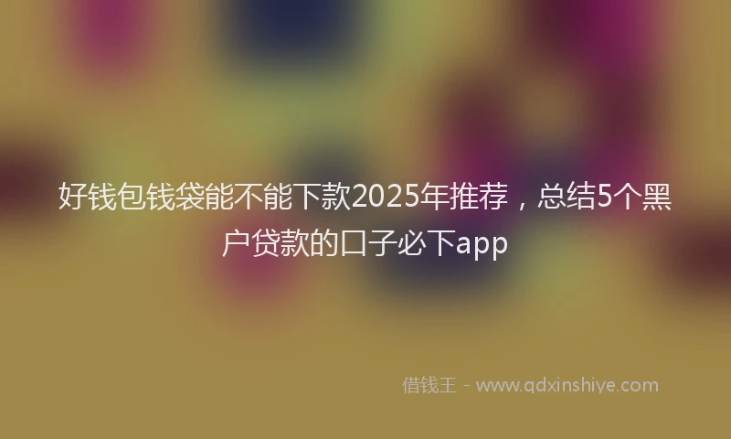好钱包钱袋能不能下款2025年推荐，总结5个黑户贷款的口子必下app