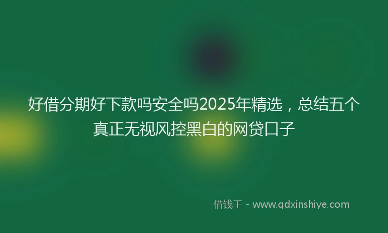 好借分期好下款吗安全吗2025年精选，总结五个真正无视风控黑白的网贷口子