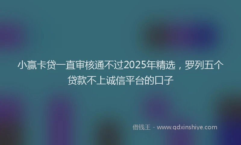 小赢卡贷一直审核通不过2025年精选，罗列五个贷款不上诚信平台的口子