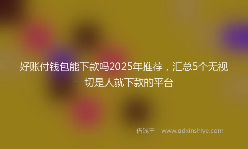 好账付钱包能下款吗2025年推荐，汇总5个无视一切是人就下款的平台
