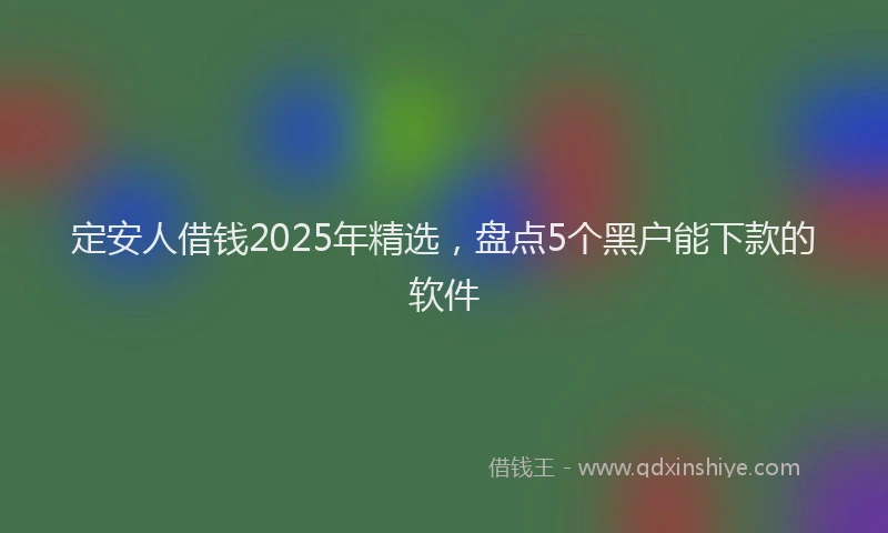 定安人借钱2025年精选，盘点5个黑户能下款的软件