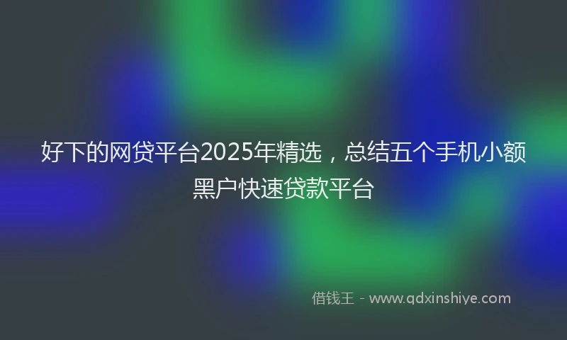 好下的网贷平台2025年精选，总结五个手机小额黑户快速贷款平台