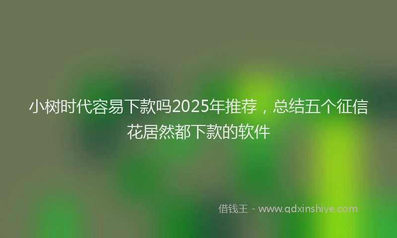 小树时代容易下款吗2025年推荐，总结五个征信花居然都下款的软件