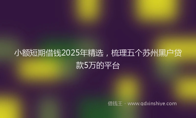 小额短期借钱2025年精选，梳理五个苏州黑户贷款5万的平台