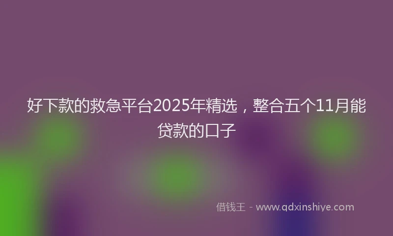 好下款的救急平台2025年精选，整合五个11月能贷款的口子