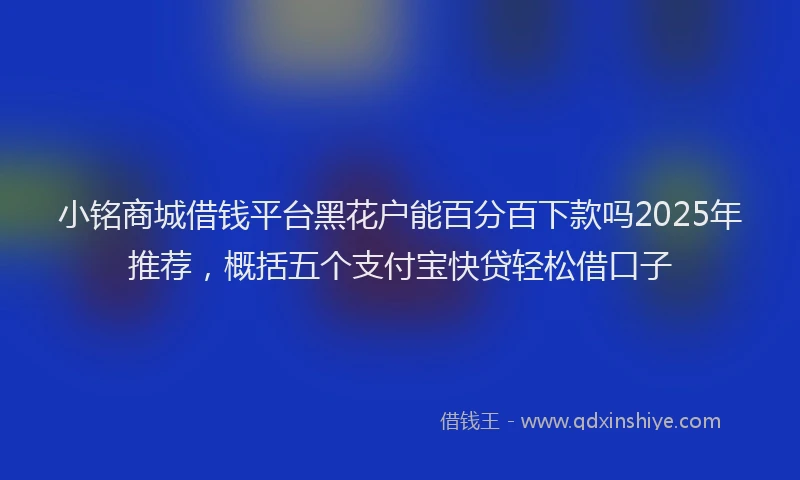 小铭商城借钱平台黑花户能百分百下款吗2025年推荐，概括五个支付宝快贷轻松借口子