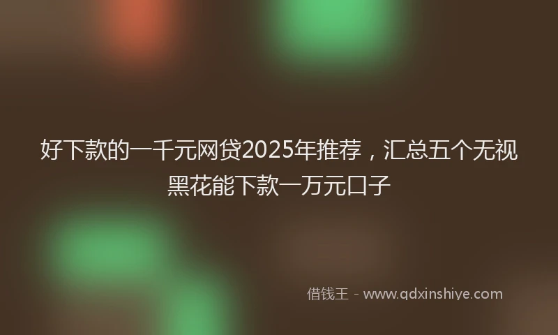 好下款的一千元网贷2025年推荐，汇总五个无视黑花能下款一万元口子