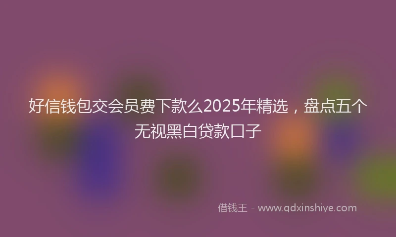 好信钱包交会员费下款么2025年精选，盘点五个无视黑白贷款口子