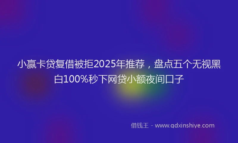 小赢卡贷复借被拒2025年推荐，盘点五个无视黑白100%秒下网贷小额夜间口子