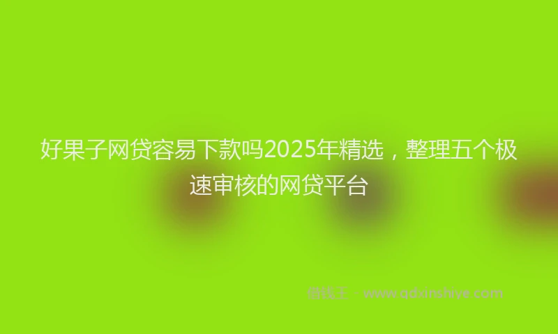 好果子网贷容易下款吗2025年精选，整理五个极速审核的网贷平台