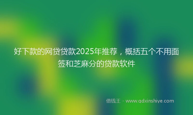 好下款的网贷贷款2025年推荐，概括五个不用面签和芝麻分的贷款软件
