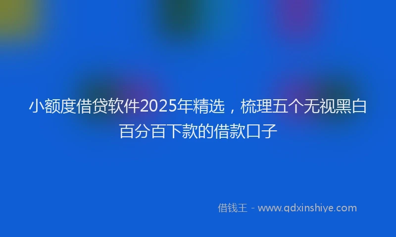 小额度借贷软件2025年精选,梳理五个无视黑白百分百下款的借款口子