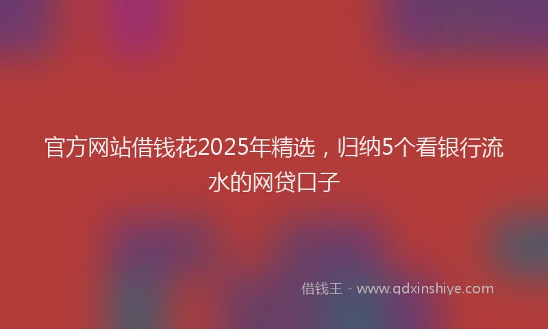 官方网站借钱花2025年精选，归纳5个看银行流水的网贷口子