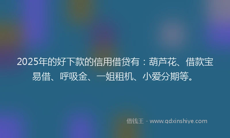 2025年的好下款的信用借贷有：葫芦花、借款宝易借、呼吸金、一姐租机、小爱分期等。