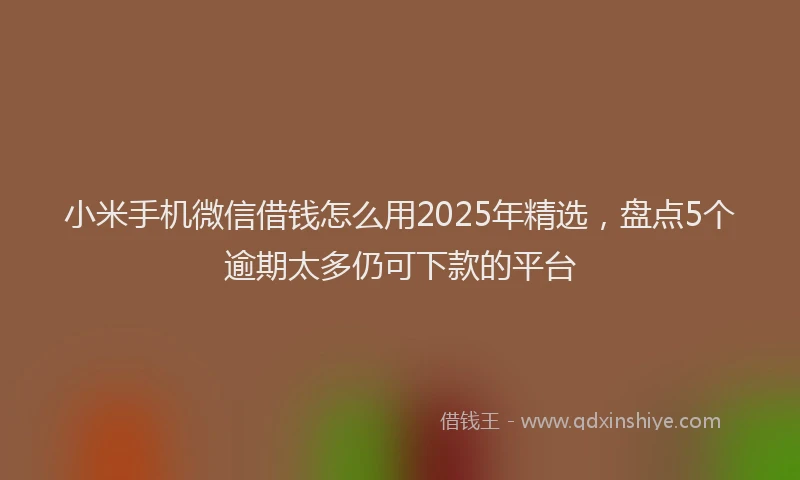 小米手机微信借钱怎么用2025年精选，盘点5个逾期太多仍可下款的平台