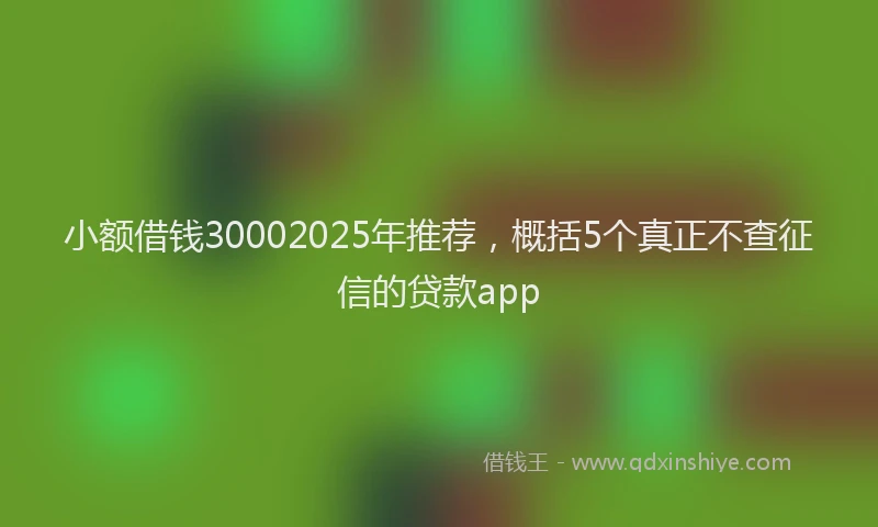 小额借钱30002025年推荐，概括5个真正不查征信的贷款app
