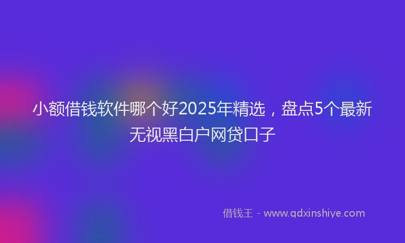 小额借钱软件哪个好2025年精选，盘点5个最新无视黑白户网贷口子
