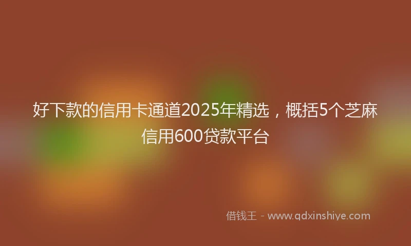 好下款的信用卡通道2025年精选，概括5个芝麻信用600贷款平台