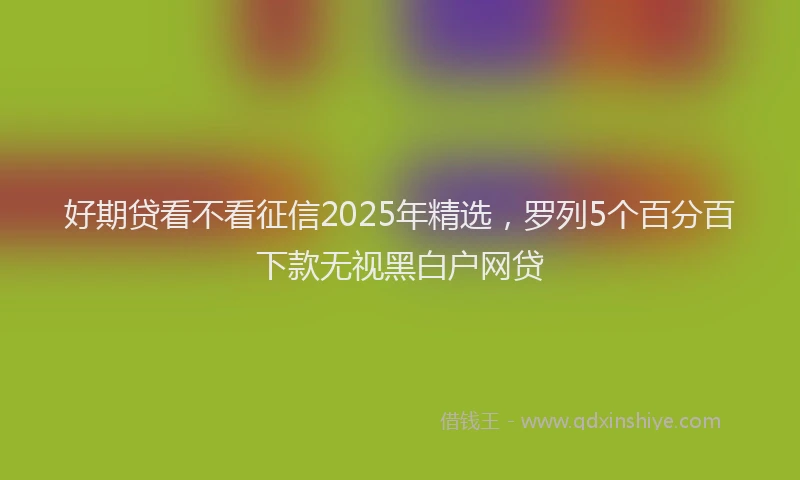 好期贷看不看征信2025年精选，罗列5个百分百下款无视黑白户网贷