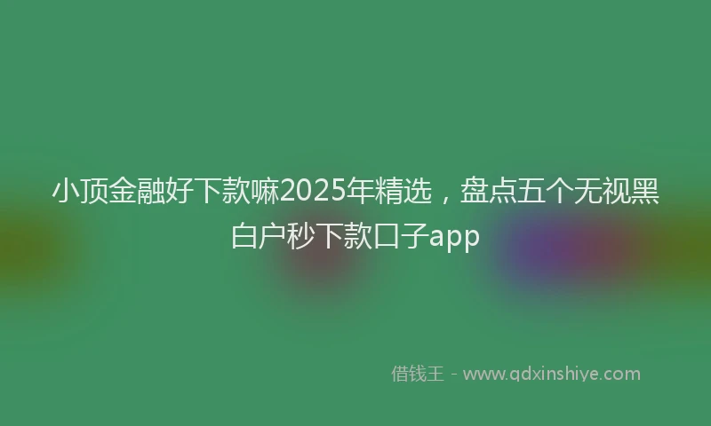 小顶金融好下款嘛2025年精选,盘点五个无视黑白户秒下款口子app