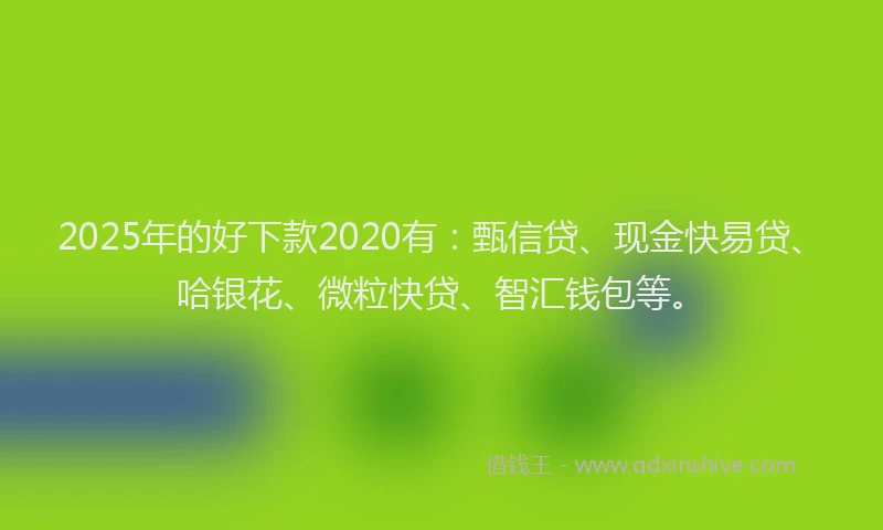 2025年的好下款2020有：甄信贷、现金快易贷、哈银花、微粒快贷、智汇钱包等。