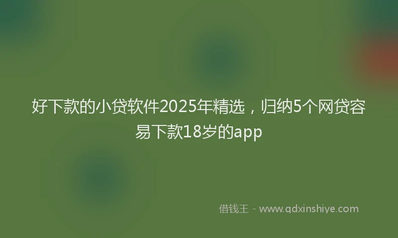 好下款的小贷软件2025年精选，归纳5个网贷容易下款18岁的app