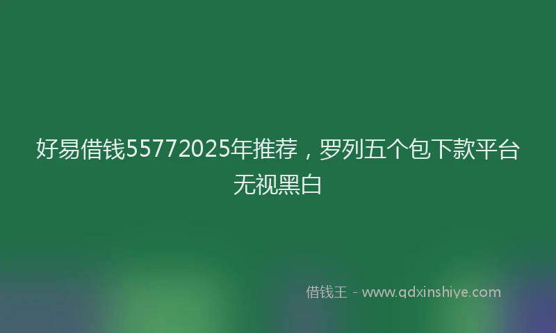 好易借钱55772025年推荐，罗列五个包下款平台无视黑白