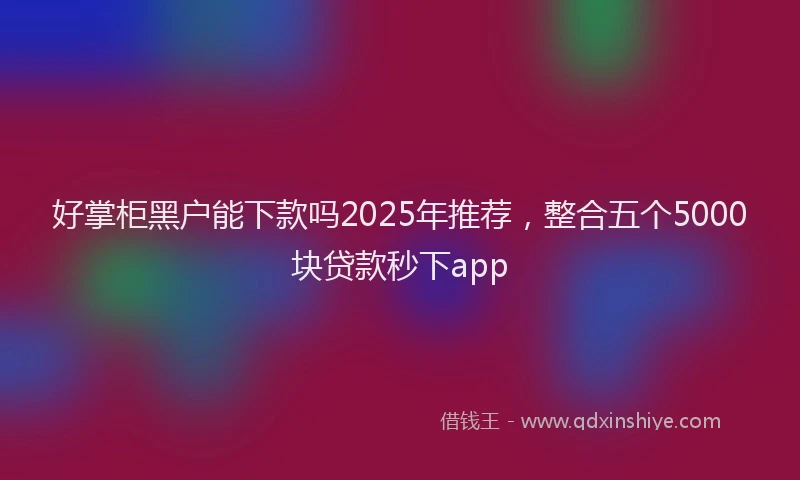 好掌柜黑户能下款吗2025年推荐，整合五个5000块贷款秒下app