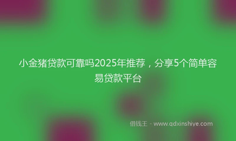 小金猪贷款可靠吗2025年推荐，分享5个简单容易贷款平台