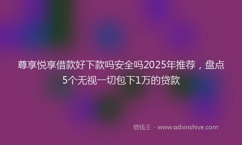 尊享悦享借款好下款吗安全吗2025年推荐，盘点5个无视一切包下1万的贷款