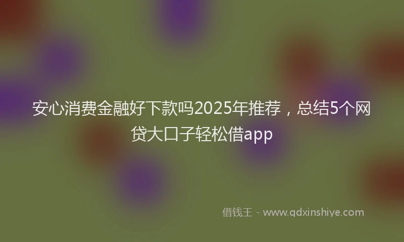 安心消费金融好下款吗2025年推荐，总结5个网贷大口子轻松借app