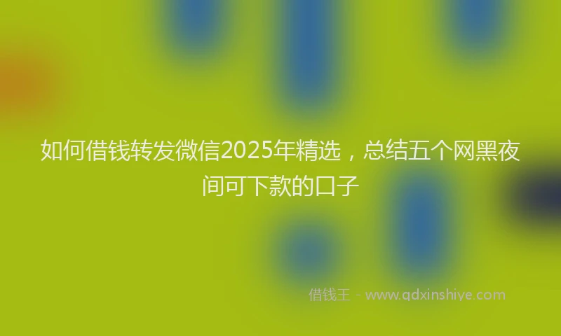 如何借钱转发微信2025年精选，总结五个网黑夜间可下款的口子