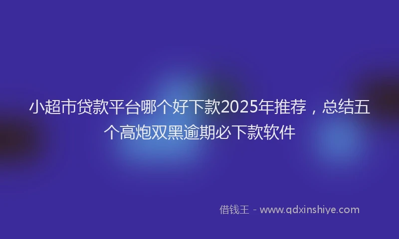 小超市贷款平台哪个好下款2025年推荐，总结五个高炮双黑逾期必下款软件
