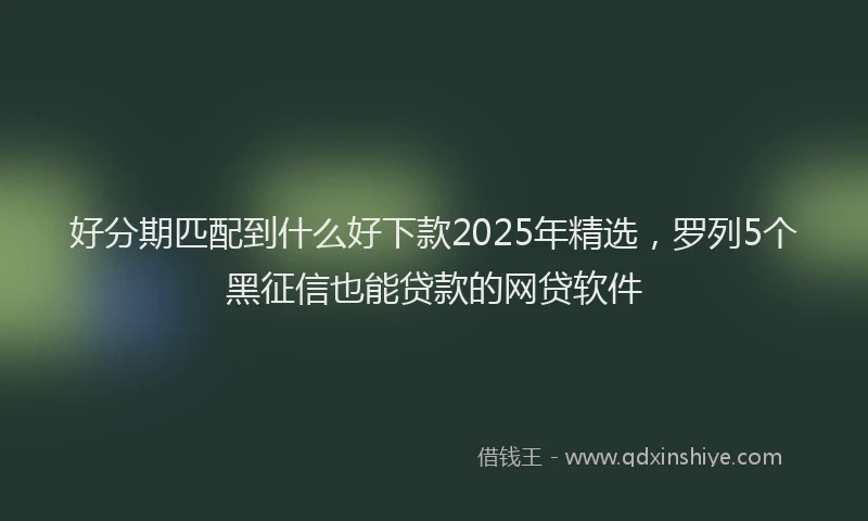好分期匹配到什么好下款2025年精选，罗列5个黑征信也能贷款的网贷软件