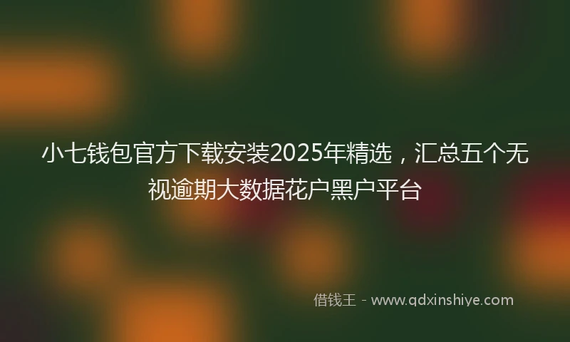 小七钱包官方下载安装2025年精选，汇总五个无视逾期大数据花户黑户平台